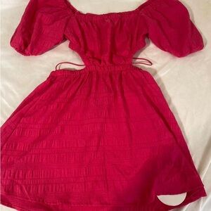 SHEIN VCAY Square Neck Puff
Sleeve Spring Break SummerDress